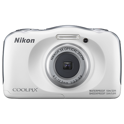 Nikon COOLPIX W100 Waterproof Digital Camera, 13.2MP, HD 1080p, 3x Optical Zoom, Bluetooth & 2.7 LCD Screen