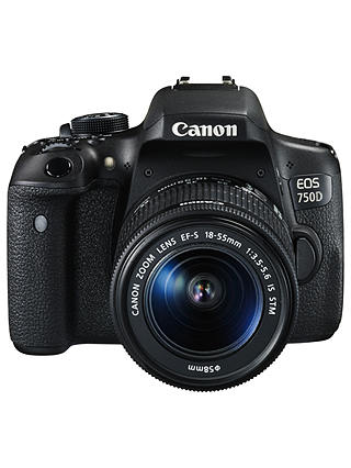Canon EOS 750D Digital SLR with 18-55mm IS STM Lens, HD 1080p, 24.2MP, Wi-Fi, NFC, 3.0" Vari Angle LCD Screen with Additional Battery Kit