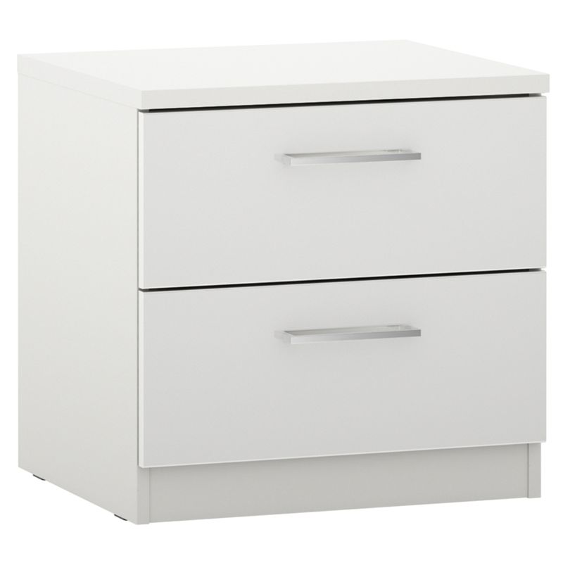 House By John Lewis Mix It Chrome Bar Handle 2 Drawer Bedside