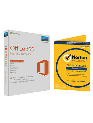 Microsoft Office 365 Home Premium 5 PCs/Macs and Tablet One-Year Subscription, with Norton Security 3.0: 1 User (5 Devices)