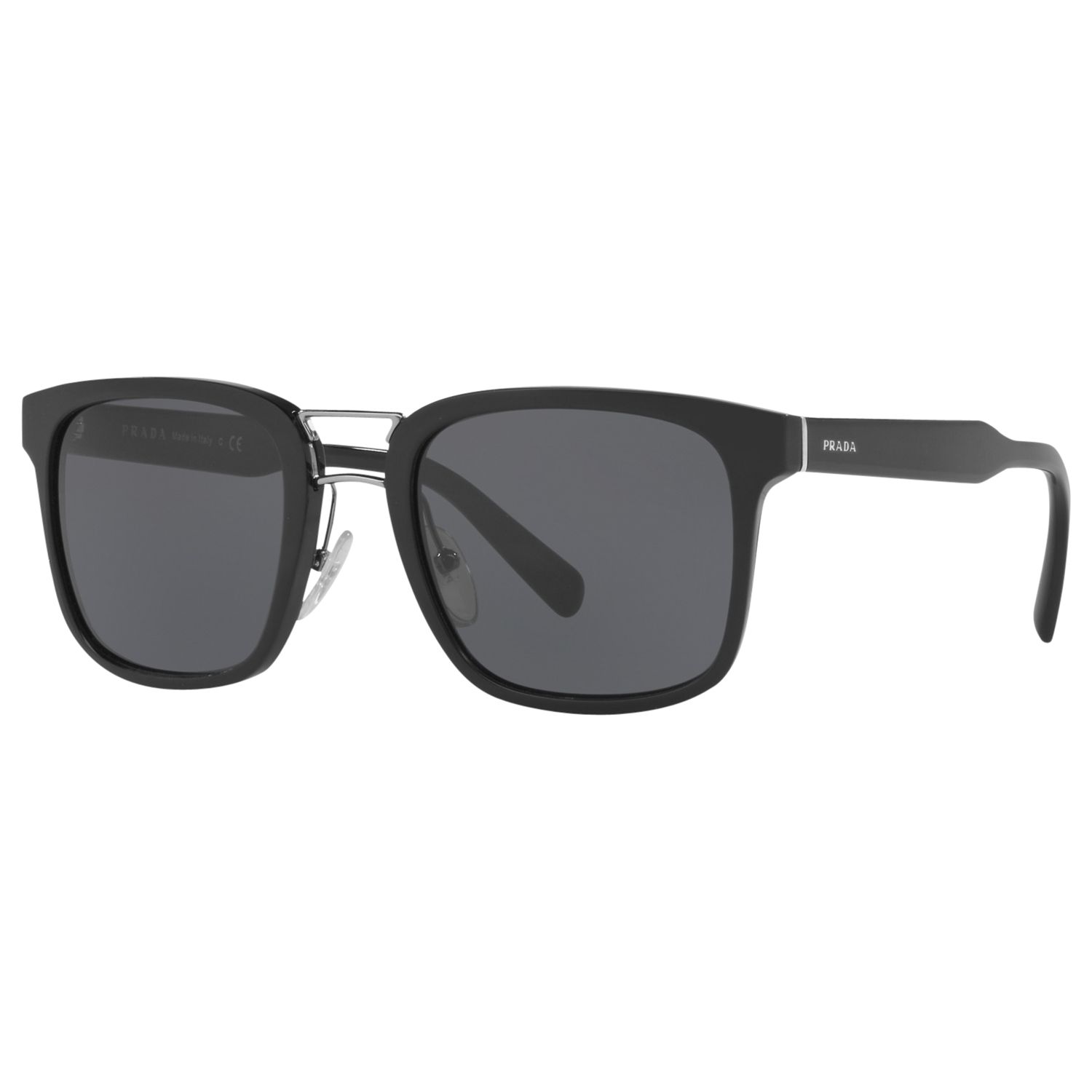 Prada PR 14TS Square Sunglasses, Matte Black/Grey