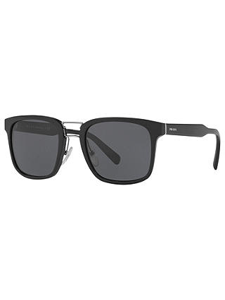 Prada PR 14TS Square Sunglasses, Matte Black/Grey
