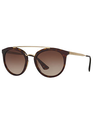 Prada PR 23SS Cinema Oval Sunglasses, Tortoise/Brown Gradient