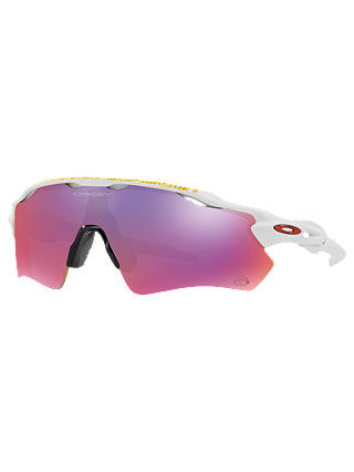 Oakley OO9208 Radar EV Path Wrap Sunglasses, Polished White/Mirror Purple