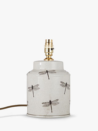 India Jane Dragonfly Canister Jar Ceramic Lamp Base, Cream, H25cm