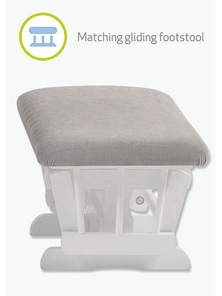 Kub Chatsworth Glider Nursing Chair and Foot Stool, Grey