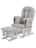 Kub Haywood Reclining Glider Nursing Chair and Footstool, Grey