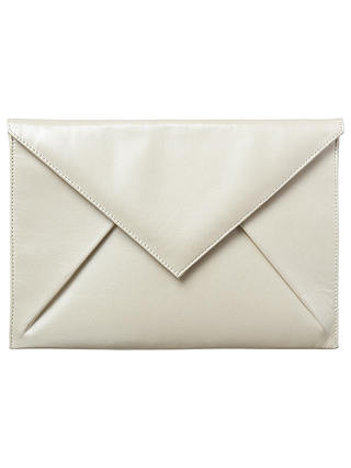 Phase Eight Jenna Leather Clutch Bag, White
