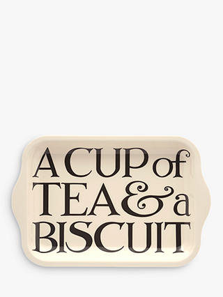 Emma Bridgewater Black Toast 'Tea & Biscuit' Small Melamine Tray, 22cm