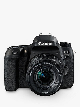 Canon EOS 77D Digital SLR Camera with EF-S 18-55mm IS STM Lens, HD 1080p, 24.2MP, Wi-Fi, Bluetooth, NFC, Optical Viewfinder, 3" Vari-Angle Touch Screen