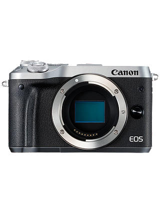 Canon EOS M6 Compact System Camera, HD 1080p, 24.2MP, Wi-Fi, Bluetooth, NFC, 3.0" LCD Tiltable Touch Screen, Body Only, Silver