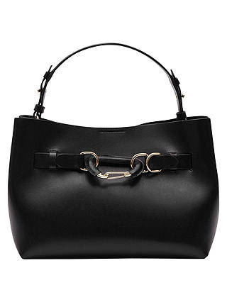 Reiss Broadway Leather Tote Bag, Black