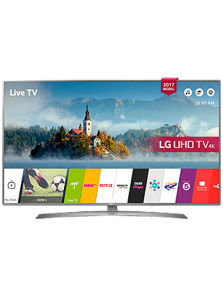 LG 49UJ670V LED HDR 4K Ultra HD Smart TV, 49" with Freeview Play & Crescent Stand, Grey
