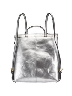 Kin Helen Leather Backpack, Silver