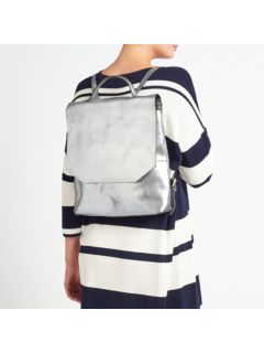 Kin Helen Leather Backpack, Silver