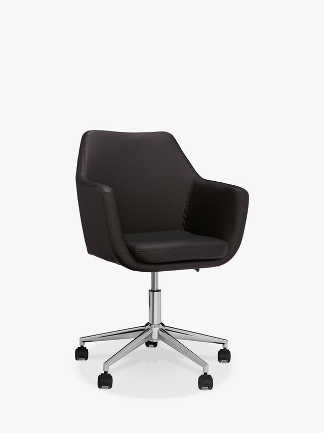 Partners Reid Faux Leather Office Chair, Black And White Leather Desk Chair