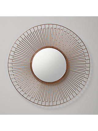 John Lewis Wire Round Mirror, Copper, Dia.61cm