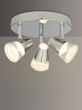 John Lewis Polaris LED 3 Spotlight Bathroom Ceiling Plate, Chrome