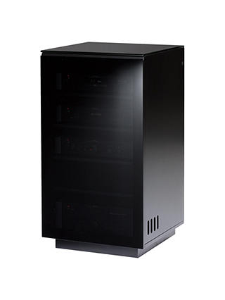 BDI Mirage 8222 Audio Visual Tower Cabinet, Satin Black
