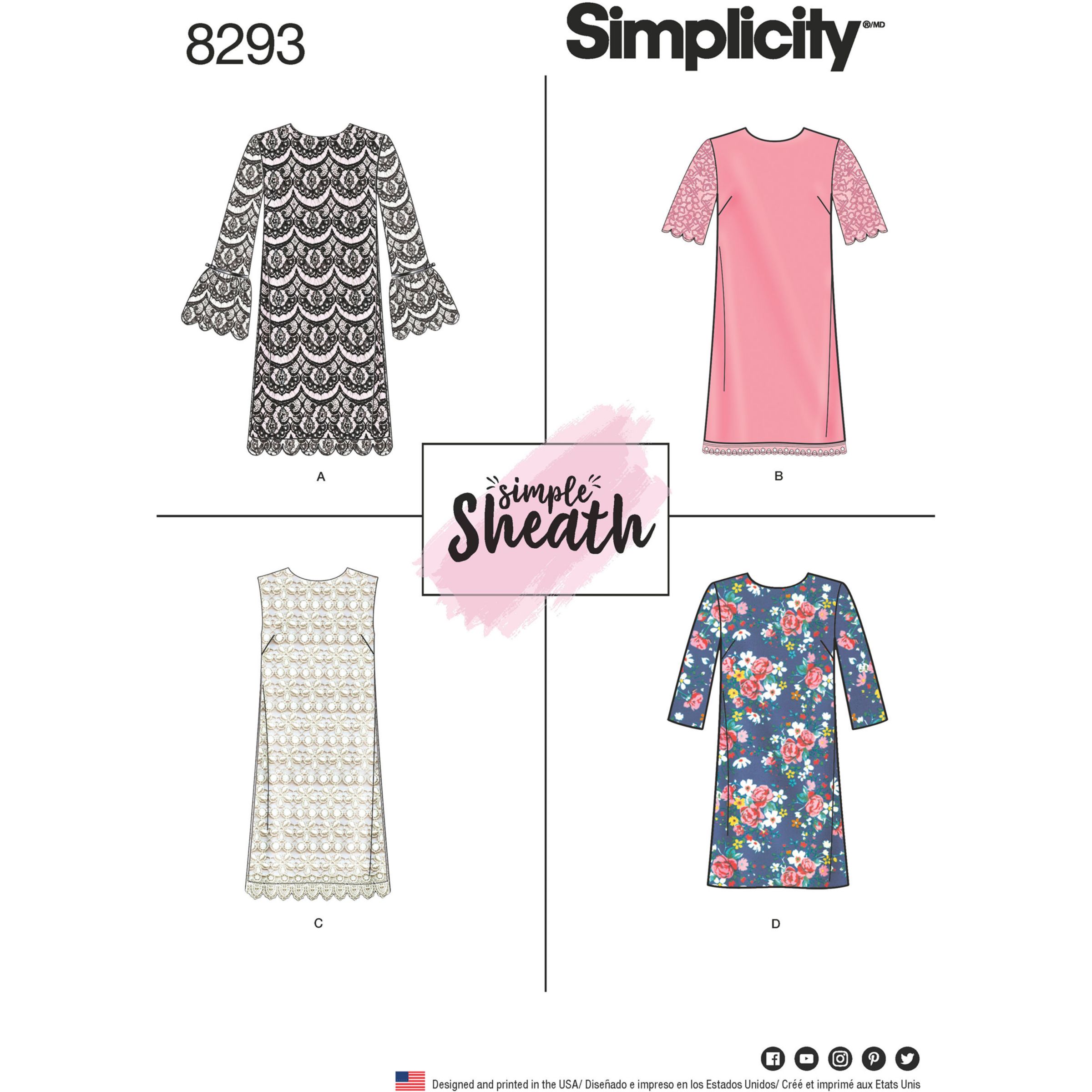 Simple sheath dress patterns for women