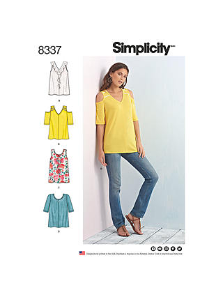 Simplicity Women's Top Sewing Pattern, 8337, A
