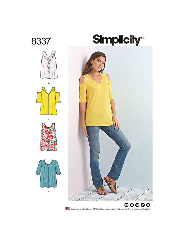Simplicity Women's Top Sewing Pattern, 8337, A