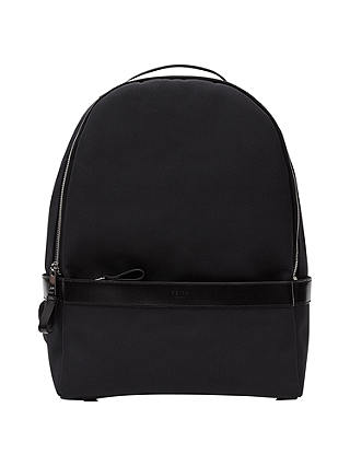 Reiss Boston Leather Trim Backpack, Midnight