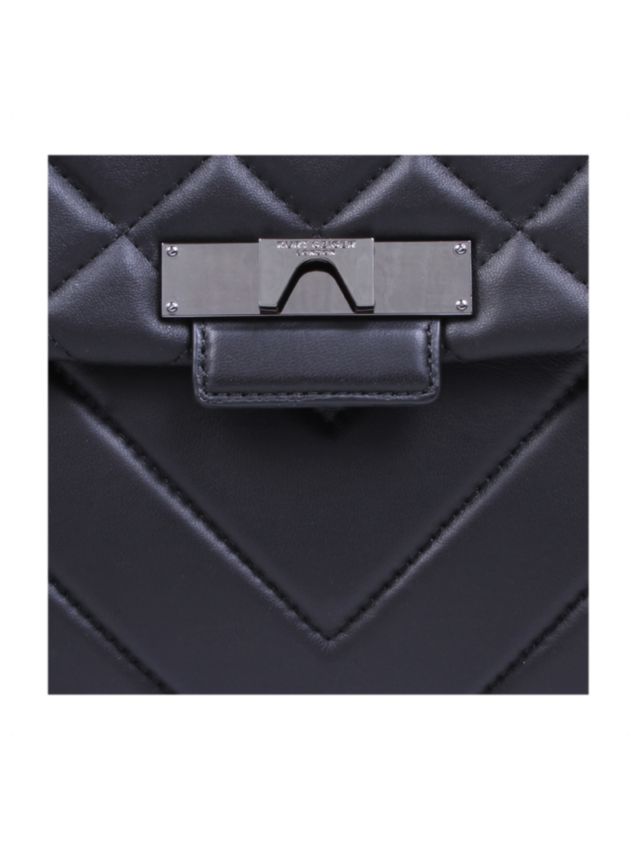 BLACK LEATHER KENSINGTON X BAG Gold Quilted Leather Bag by KURT GEIGER  LONDON