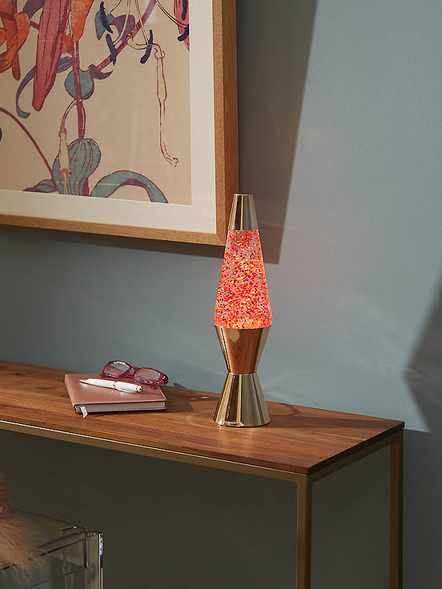 Lava Lamp Table Rose Gold Glitter, Can You Leave Lava Lamps On All Day