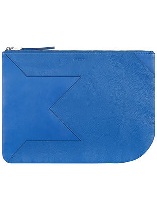 Jaeger Leather Lusted Clutch Bag, Bright Blue