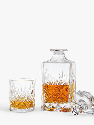 John Lewis Sirius Crystal Glass Whisky Decanter and Tumblers Set, 7 Piece, Clear