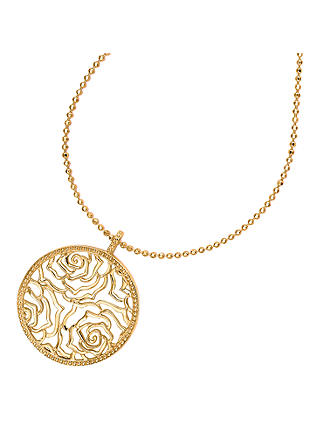 Dower & Hall Wild Rose Flower Disc Pendant Necklace