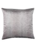 John Lewis Italian Cut Velvet Square Cushion, Silver