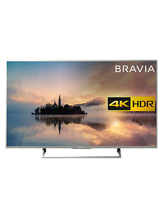 Sony Bravia KD49XE7073 LED HDR 4K Ultra HD Smart TV, 49" with Freeview Play & Cable Management, Silver