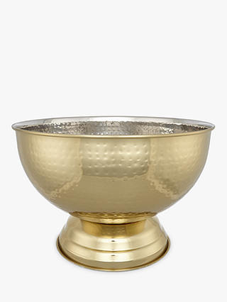 John Lewis & Partners Hammered Party Bowl, Gold, Dia.37cm