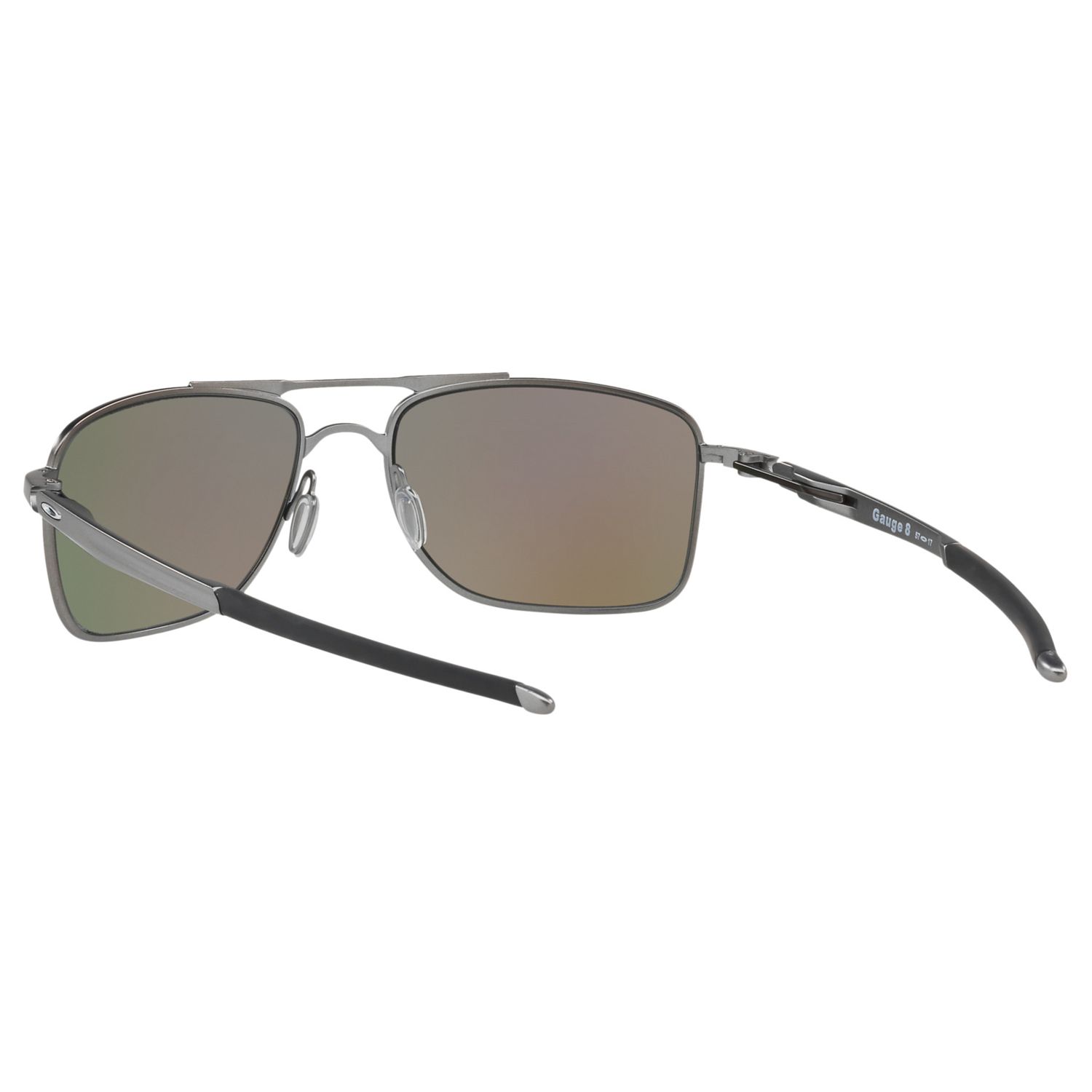 Oakley OO4124 Gauge Prizm Polarised Rectangular Sunglasses, Grey/Mirror  Blue at John Lewis & Partners