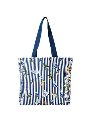 East Fabiola Print Linen Shopper Bag, Multi