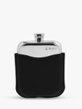 English Pewter Company Pewter Hip Flask with Leather Pouch, 170ml