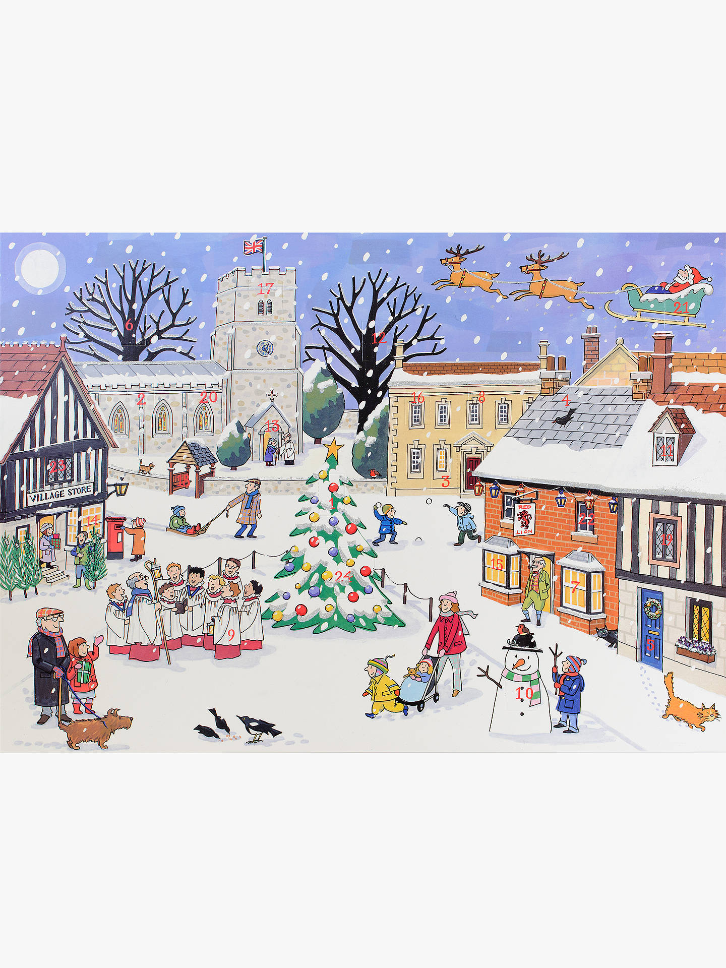 Alison Gardiner Village Square Christmas Large Advent Calendar at John Lewis & Partners