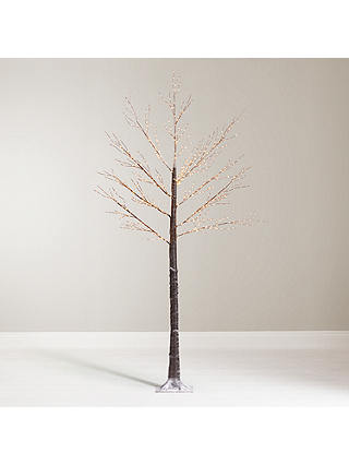 John Lewis & Partners Pre-Lit Copper Twig Tree, White, 7.5ft