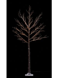 John Lewis & Partners Pre-Lit Copper Twig Tree, White, 7.5ft
