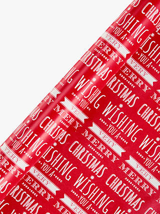 John Lewis & Partners Wishing You gift wrap 4m roll Extra Wide