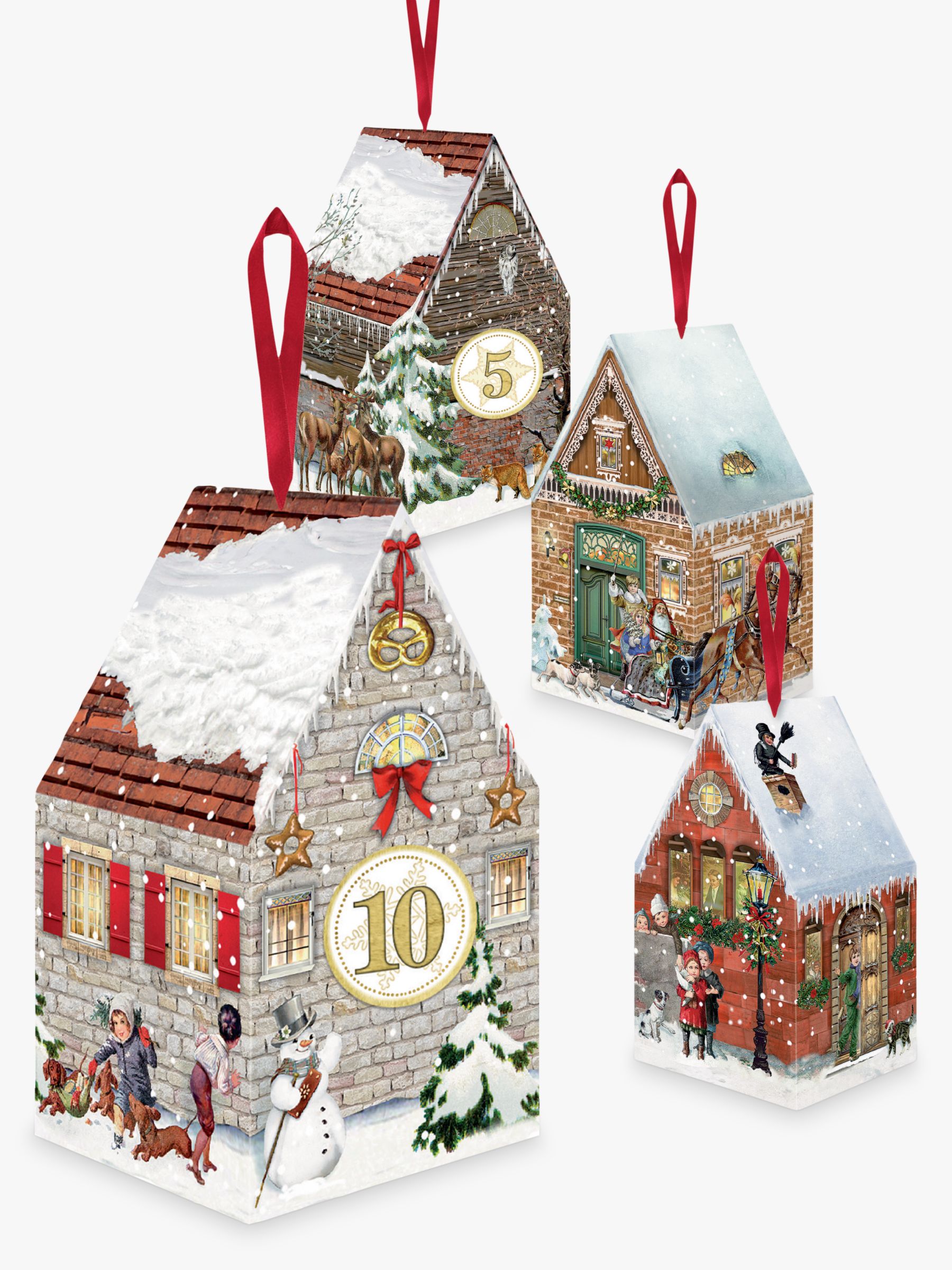 BuyCoppenrath Victorian Christmas Houses Advent Boxes, Pack of 24 Online at johnlewis.com