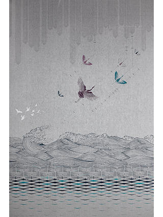 V&A and John Lewis Kaiyo Wallpaper Panel Set, Grey / Multi
