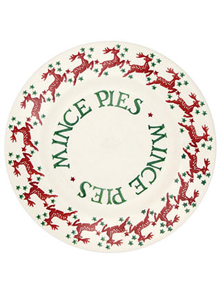 Emma Bridgewater Reindeer 8.5" Mince Pies Plate, Multi, Dia.22cm