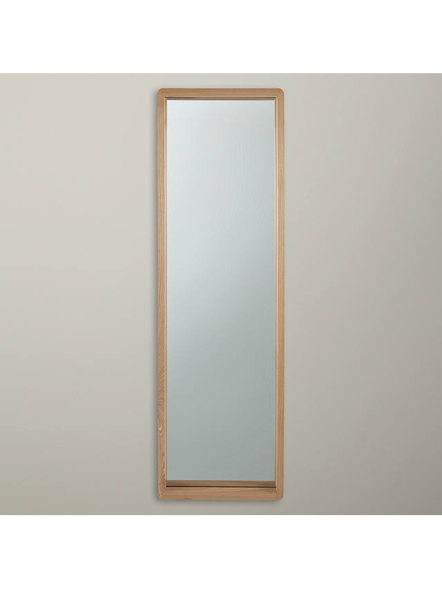 John Lewis & Partners Rounded Wood Mirror, 140 x 40cm, Oak