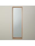 John Lewis Rounded Corners Wood Frame Wall Mirror, 140 x 40cm, Oak