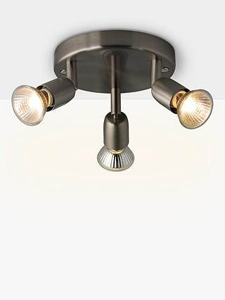 ANYDAY John Lewis & Partners Keely 3 Spotlight Ceiling Plate, Brushed Chrome