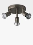 John Lewis ANYDAY Keely 3 Spotlight Ceiling Plate, Brushed Chrome