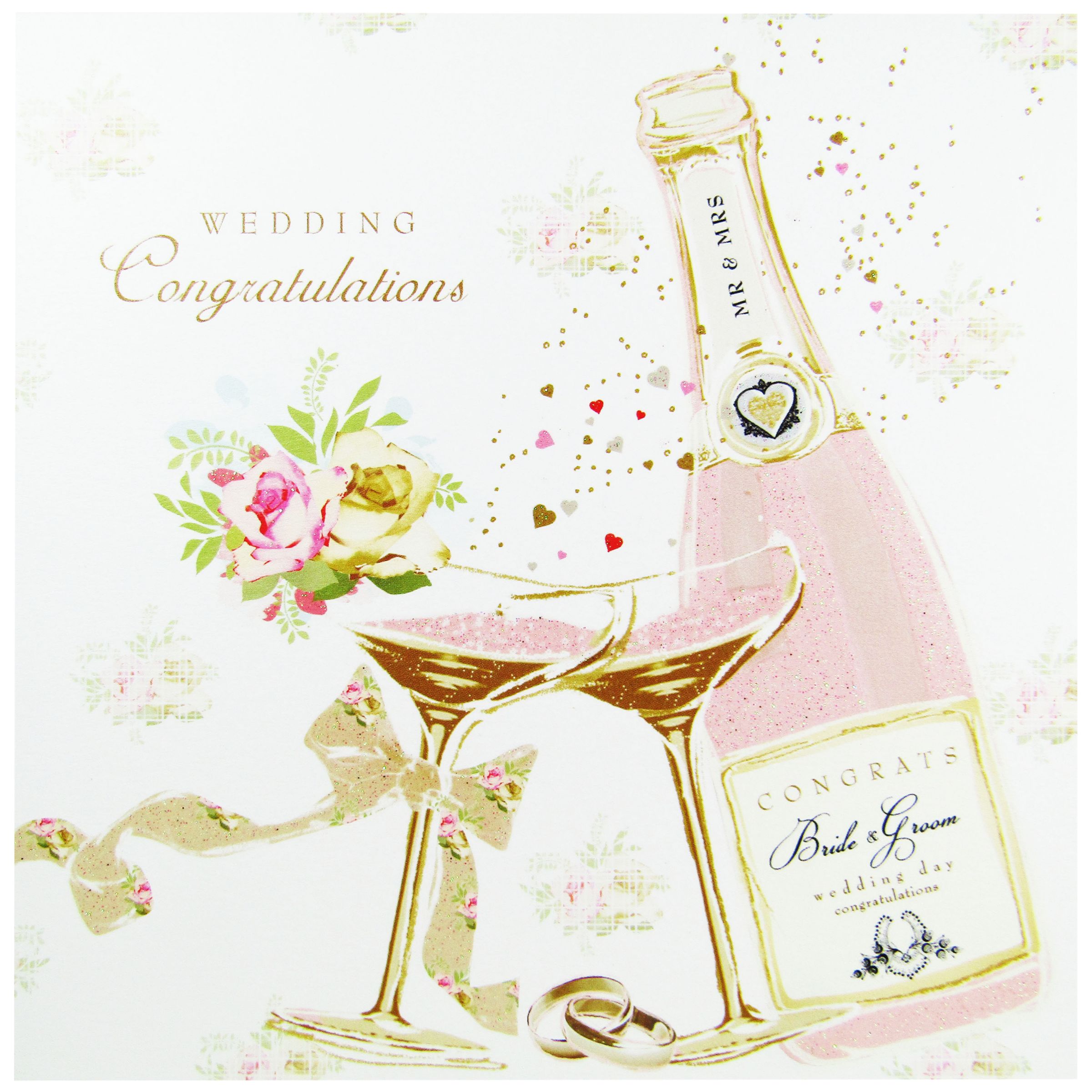 Cardmix Champagne Bottle Wedding Card at John Lewis Partners